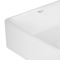 Lavabo da appoggio ceramica bianco quadrato arredo bagno lavandino 39x39x14 cm *** confezione 1