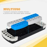 Stepper Fitness per Aerobica Regolabile su 3 Altezze da 10-15-20 cm, Blu e Nero