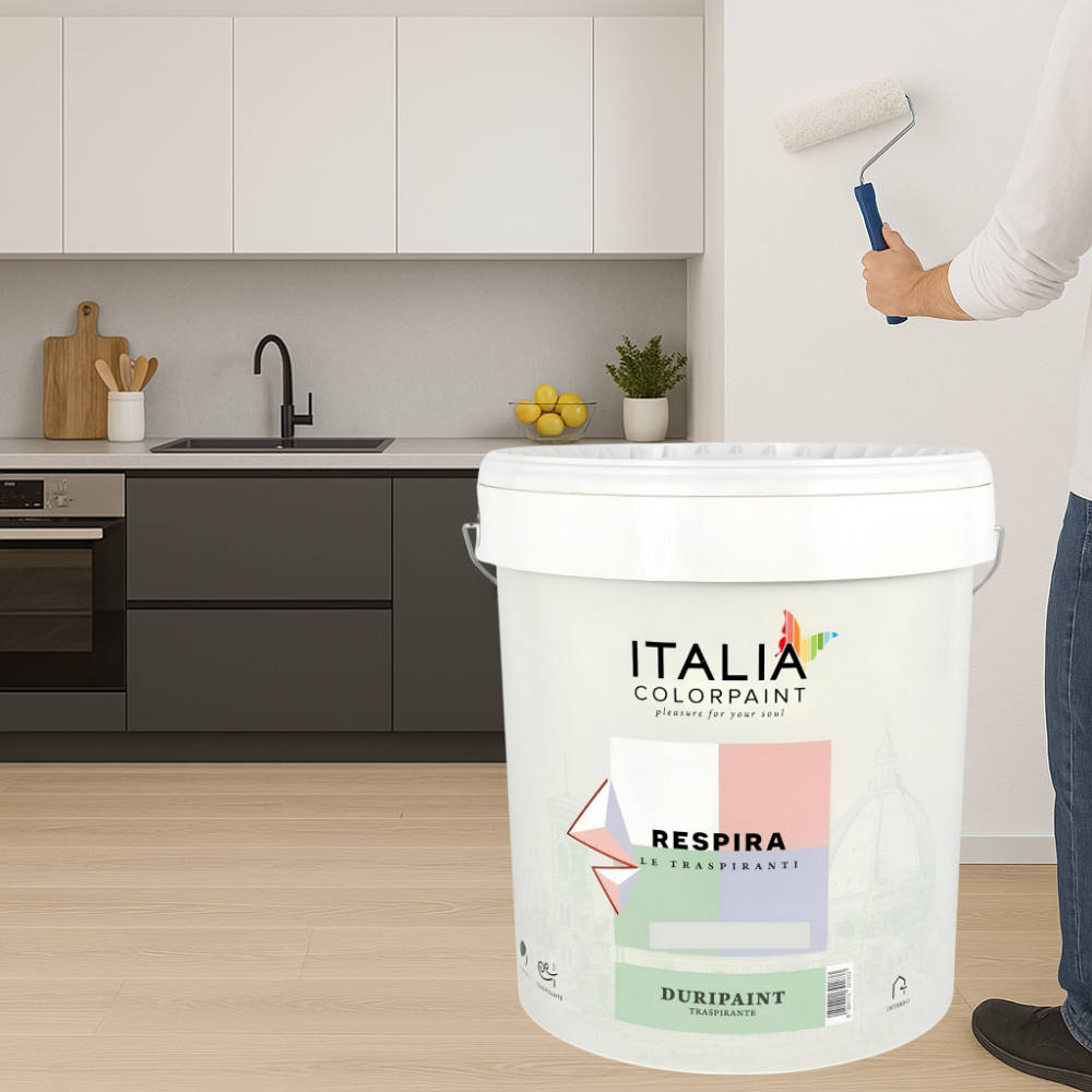 Idropittura traspirante semilavabile bianca vari formati respira duripaint *** formato 2.5 lt, confezione 1