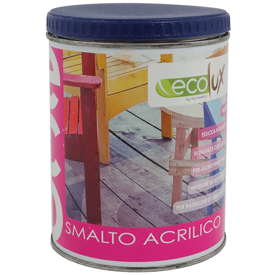 Ecolux smalto ecologico lucido acrilico ad acqua inodore per interno ed esterno *** tinta cobalto, contenuto litri 2,...