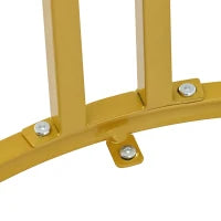 Set di 2 Tavolini da Salotto Moderni con Struttura in Metallo Dorato e Ripiani Spaziosi, Dimensioni 100x48x38,5 cm e 70x70x44,5 cm, Bianco