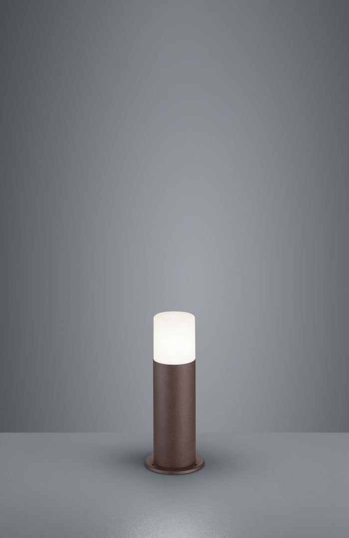 HOOSIC PALO DA ESTERNO FUSIONE DI ALLUMINIO COLORE RUGGINE H. 30CM 1 LUCE ATTACCO E27