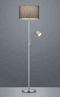 HOTEL PIANTANA GRIGIA CON LAMPADA DA LETTURA PARALUMI BIANCHI CON ACCENSIONI SEPARATE H. 170CM 2 LUCI ATTACCO E27 ED E14