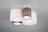 HOTEL PLAFONIERA MULTI CILINDRI DI DIFFERENTI COLORI E DIAMETRI 50X47CM 4 LUCI ATTACCO E27