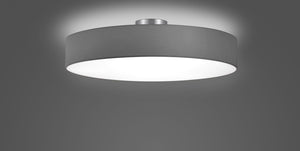 HOTEL PLAFONIERA TONDA 5 LUCI DIFFUSORE TESSUTO GRIGIO D. 65CM 5 LUCI ATTACCO E27