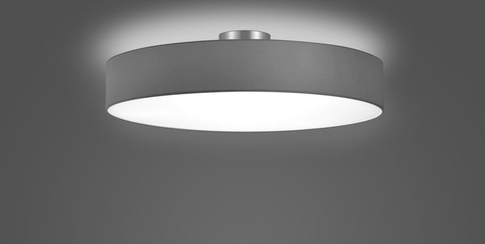 HOTEL PLAFONIERA TONDA 5 LUCI DIFFUSORE TESSUTO GRIGIO D. 65CM 5 LUCI ATTACCO E27