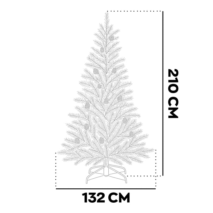 Boho - Albero di Natale con pigne in PVC ø132x210H cm, 1053 Punte