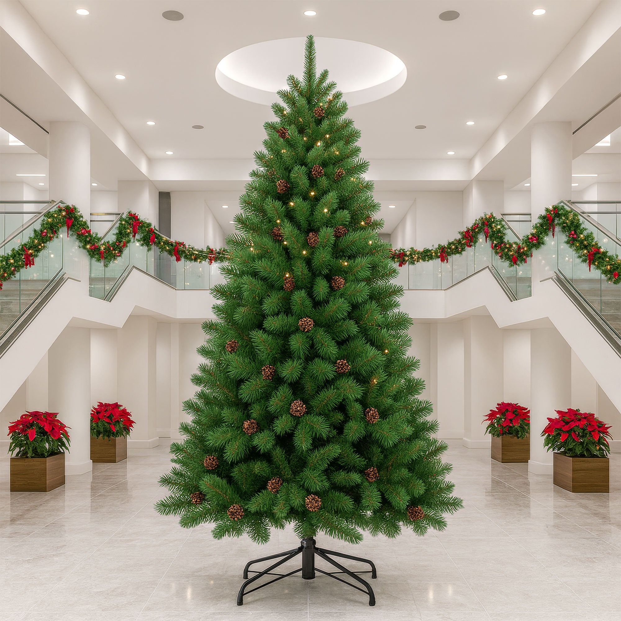 Boho - Albero di Natale con pigne in PVC ø132x210H cm, 1053 Punte