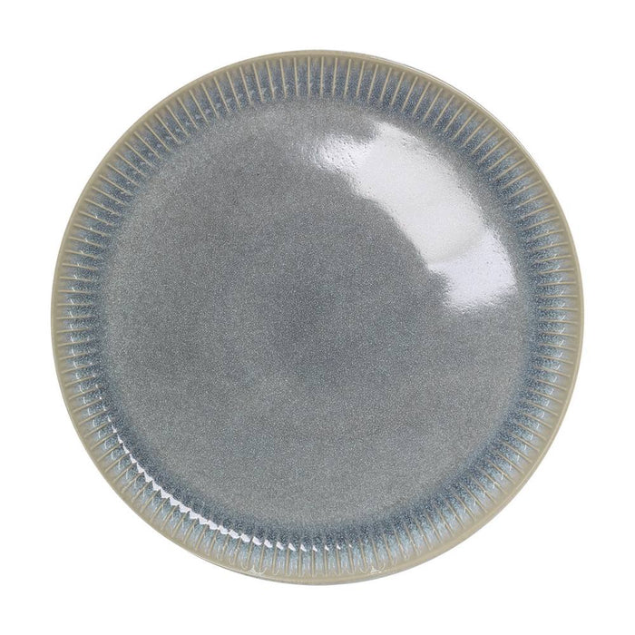 Set di 18 piatti in ceramica Erika rifiniti a mano grigio