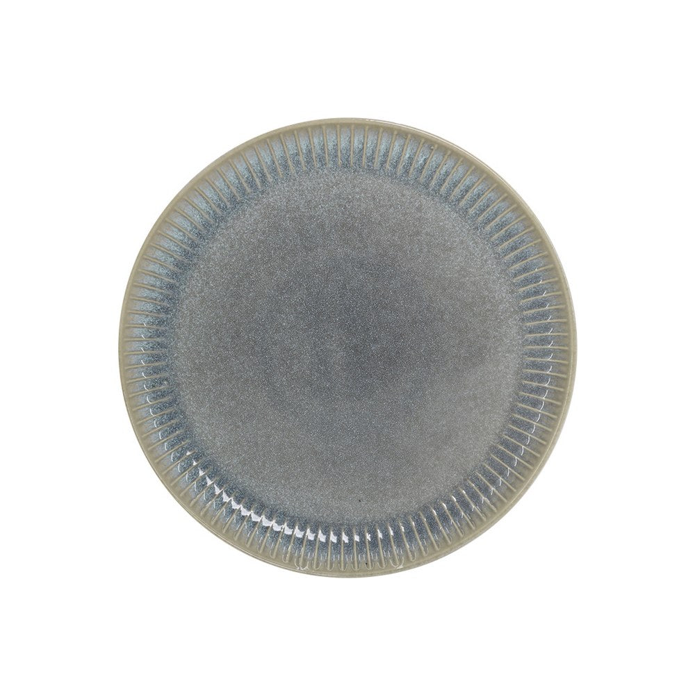 Set di 18 piatti in ceramica Erika rifiniti a mano grigio