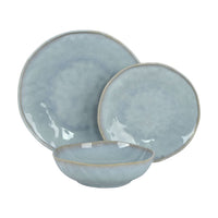 Set da 18 piatti in ceramica moderni blu