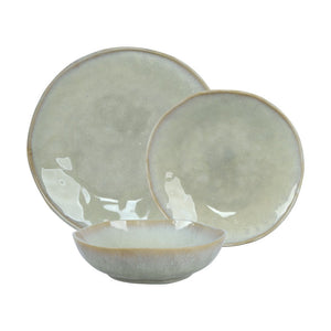 Set da 18 piatti in ceramica moderni verde pastello