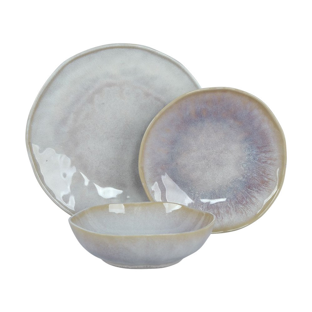 Set da 18 piatti in ceramica moderni glicine