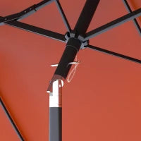 Ombrellone da Giardino Doppio Inclinabile con Apertura a Manovella, 295x152x222cm, Rosso