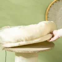 Albero Tiragraffi per Gatti con Grattatoio, 2 Piattaforme, Cestino, Palla Sospesa, Peluche Sisal Naturale, Beige