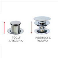 Piletta tappo click clack universale cromata lavabo