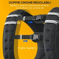 Giubbotto Zavorrato 5kg Traspirante con Tasca Portaoggetti e Spallacci, in tessuto Oxford, 40x35 cm, Nero