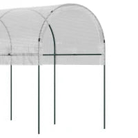 Serra da Giardino, Serra per Pomodori con 5 Archi in Acciaio, Copertura in PE, 4 x 1.20 x 1.70 m, Bianco