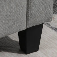 Divano Angolare Moderno e Componibile, Divano 3 Posti con Penisola Reversibile in Tessuto Grigio Chiaro, 197x139x 91cm