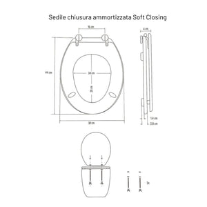 Sedile copri wc universale frizionato fantasia mdf chiusura rallentata *** fantasia stadium, confezione 1
