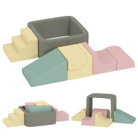 Set 7 Blocchi in Schiuma per Bambini con Rivestimento Lavabile, Multicolore