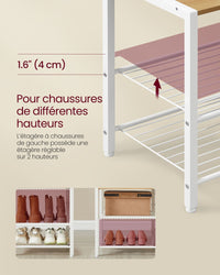 Appendiabiti da ingresso con scarpiera 5 ripiani portaoggetti 9 ganci e 6 ganci laterali 12_0007075