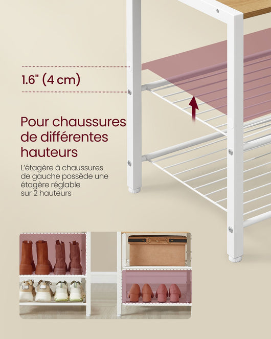 Appendiabiti da ingresso con scarpiera 5 ripiani portaoggetti 9 ganci e 6 ganci laterali 12_0007075