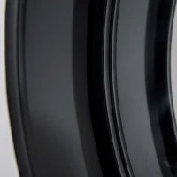 Specchio da Parete Rotondo da Ø61cm con Cassetto e Cornice in Metallo Nero