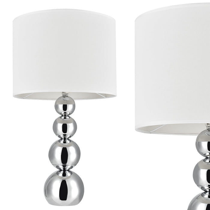 Lampada da comodino e14 metallo tessile 43 cm bianco e cromo 03_0002514