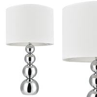 Lampada da Tavolo Snow con Paralume Cilindrico e Stelo Decorativo - Bianco / Cromo lux.pro