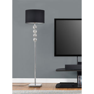 Lampada da Terra Alta 155 cm Lampada a Stelo con 4 Sfere Decorative Piantana con Paralume Cilindrico Nero - lux.pro