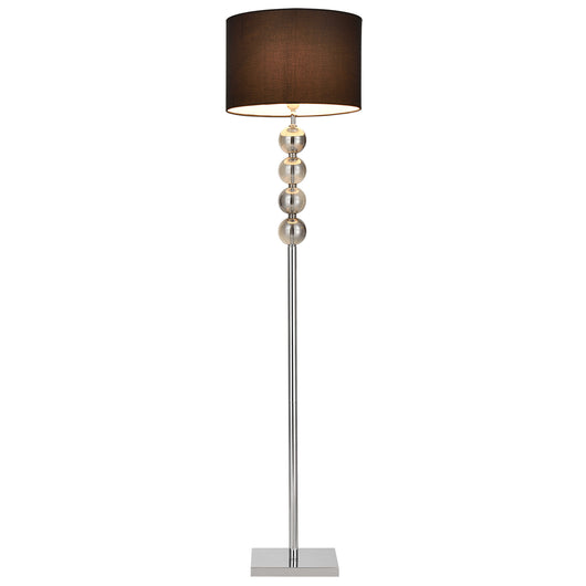 Lampada da Terra Alta 155 cm Lampada a Stelo con 4 Sfere Decorative Piantana con Paralume Cilindrico Nero - lux.pro