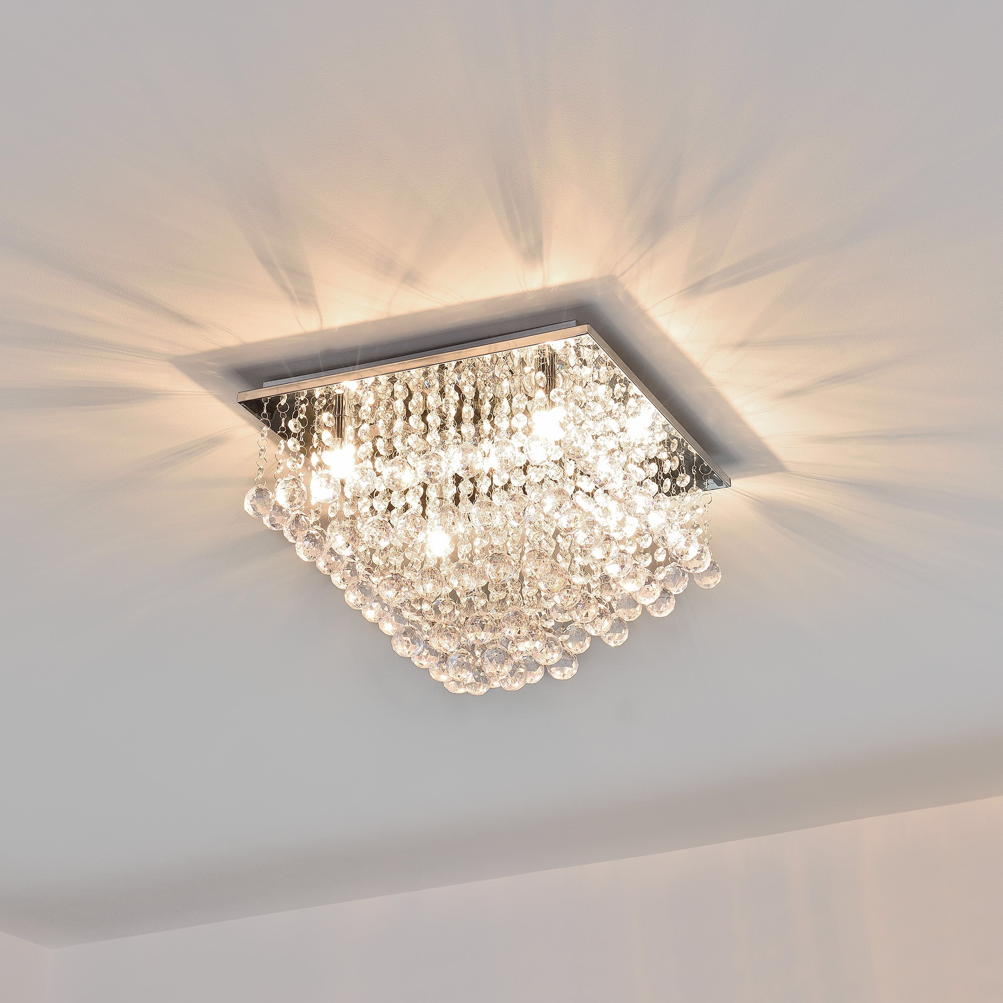 Lampada da Soffitto Veli Prisma a Forma di Prisma Plafoniera con Cristalli Artificiali lux.pro