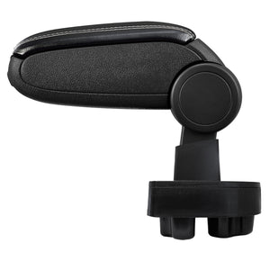 [pro.tec] Bracciolo centrale - Poggiabraccio con vano portaoggetti - imbottito - in similpelle - nero con cucitura