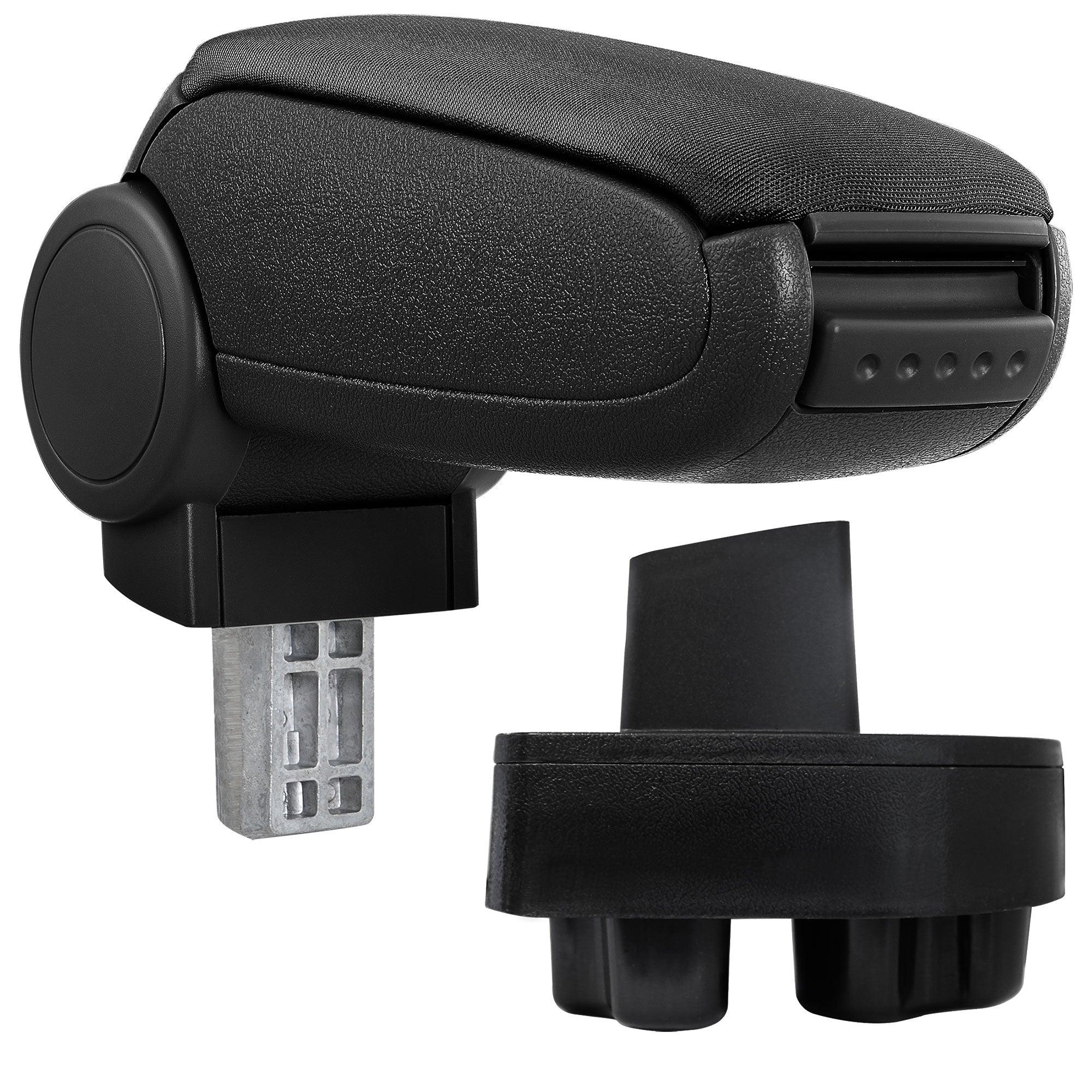 Bracciolo centrale per Opel Corsa C / Opel Combo C con scomparto imbottito in tessuto nero 03_0000573