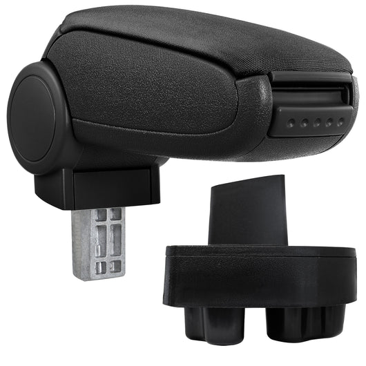 [pro.tec] Bracciolo centrale - Poggiabraccio con vano portaoggetti - imbottito - in tessuto - nero - Opel Corsa C