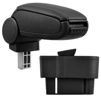 Poggiabraccio con vano portaoggetti per Opel Corsa D - Similpelle - nero [pro.tec]