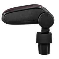 [pro.tec] Bracciolo centrale - Poggiabraccio con vano portaoggetti - imbottito - in similpelle - nero con cucitura rossa