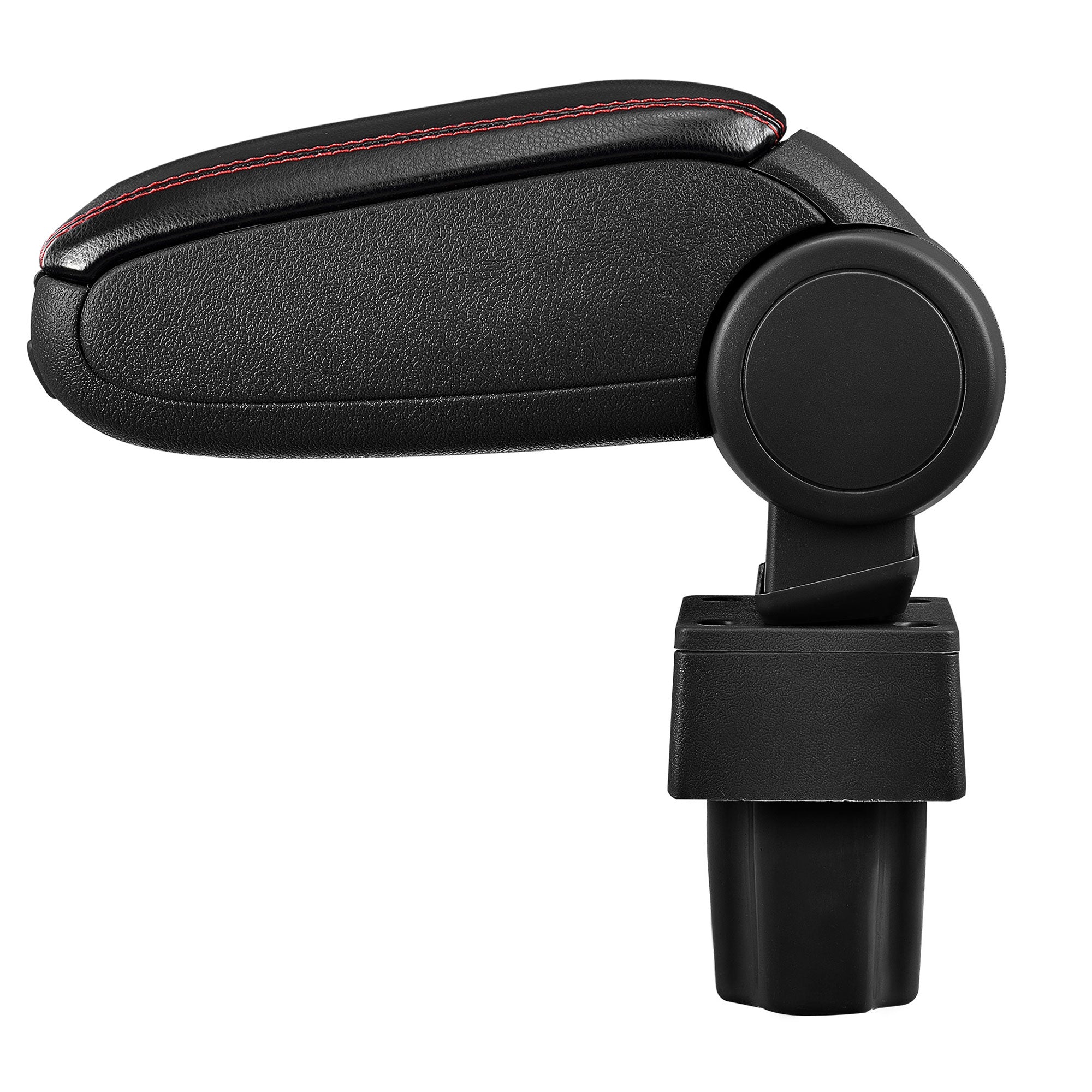 [pro.tec] Bracciolo centrale - Poggiabraccio con vano portaoggetti - imbottito - in similpelle - nero con cucitura rossa