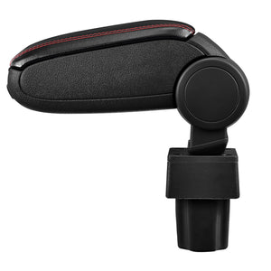 [pro.tec] Bracciolo centrale - Poggiabraccio con vano portaoggetti - imbottito - in similpelle - nero con cucitura rossa