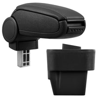 [pro.tec] Bracciolo centrale - Poggiabraccio con vano portaoggetti - imbottito - in similpelle - nero - Opel Astra H