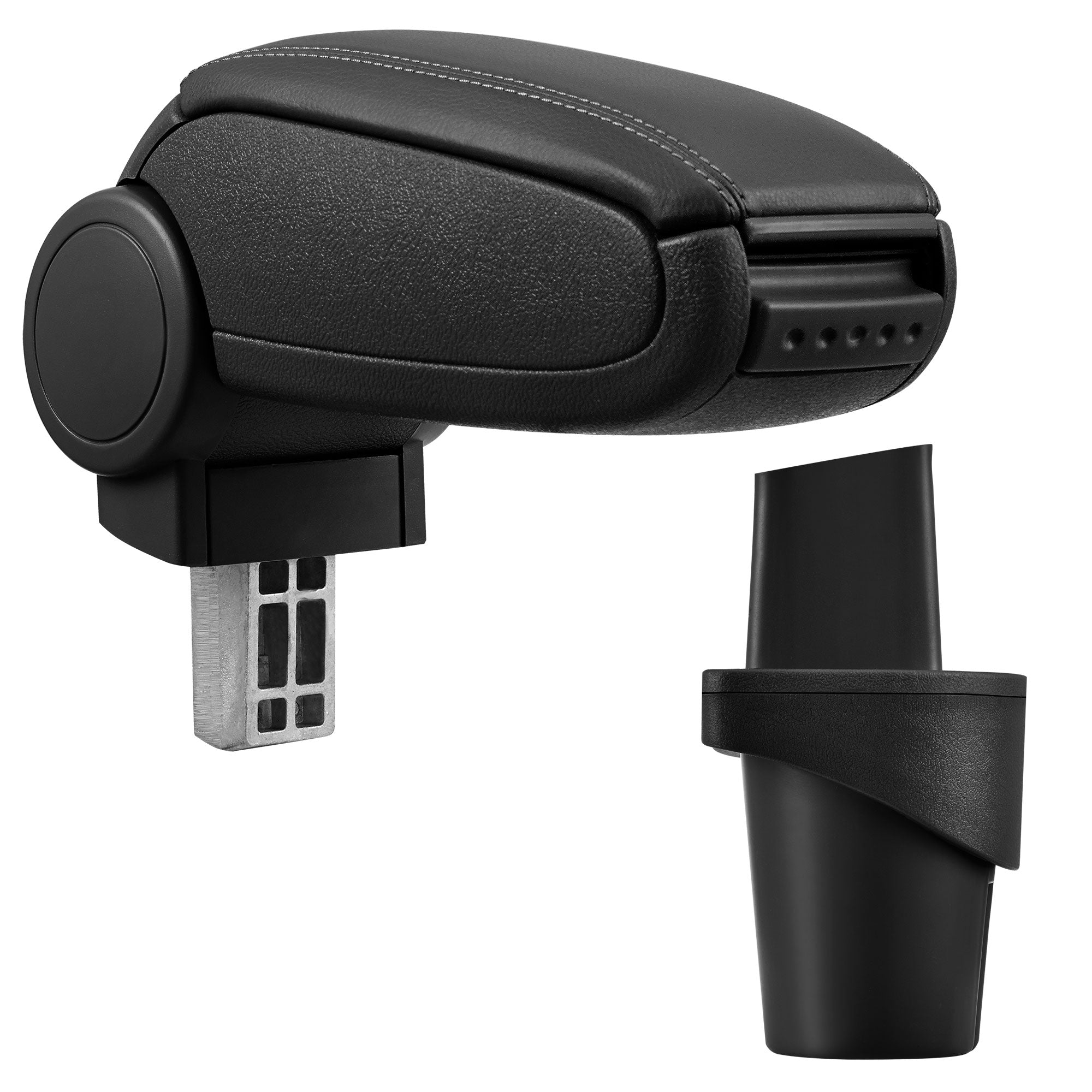 [pro.tec] Bracciolo centrale - Poggiabraccio con vano portaoggetti - imbottito - in similpelle - nero - VW Touran /