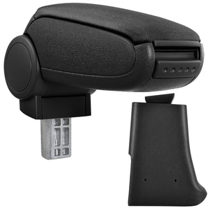 [pro.tec] Bracciolo centrale - Poggiabraccio con vano portaoggetti - imbottito - in tessuto - nero - Golf 3