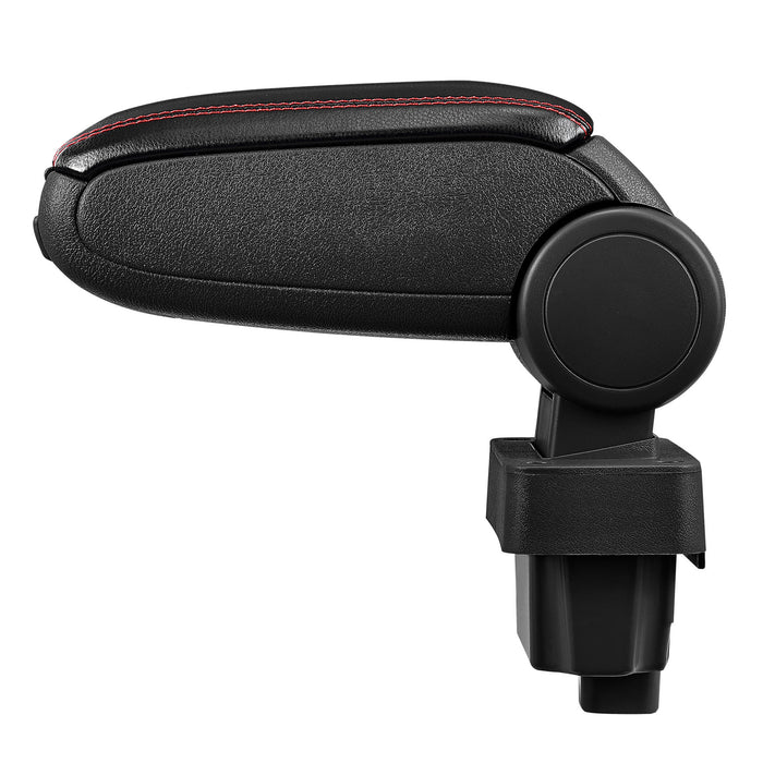 [pro.tec] Bracciolo centrale - Poggiabraccio con vano portaoggetti - imbottito - in similpelle - nero con cucitura rossa