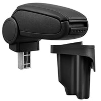 [pro.tec] Bracciolo centrale - Poggiabraccio con vano portaoggetti - imbottito - in similpelle - nero - BMW E46