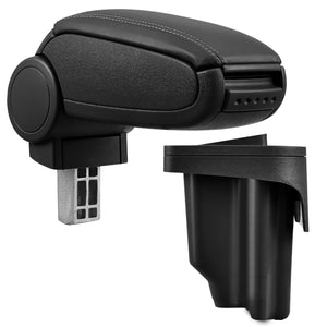 [pro.tec] Bracciolo centrale - Poggiabraccio con vano portaoggetti - imbottito - in similpelle - nero - BMW E46