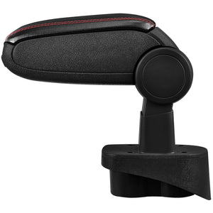 [pro.tec] Bracciolo centrale - Poggiabraccio con vano portaoggetti - imbottito - in similpelle - nero con cucitura rossa