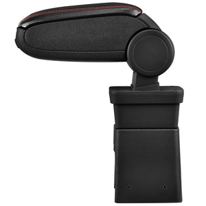 [pro.tec] Bracciolo centrale - Poggiabraccio con vano portaoggetti - imbottito - in similpelle - nero con cucitura rossa