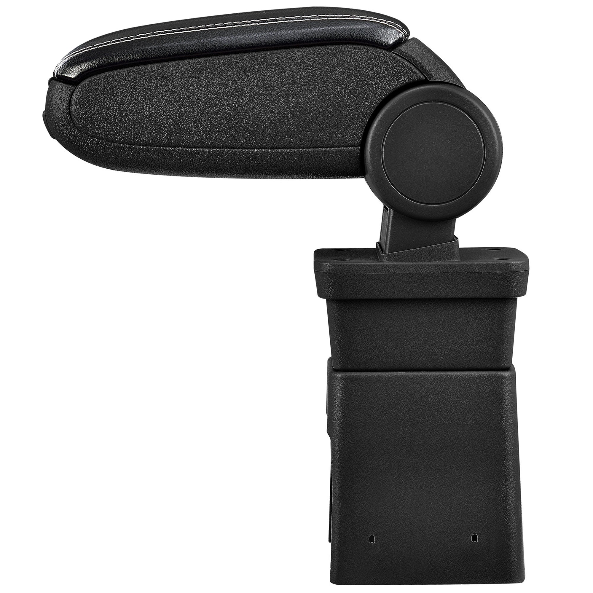 [pro.tec] Bracciolo centrale - Poggiabraccio con vano portaoggetti - imbottito - in similpelle - nero con cucitura