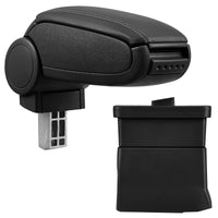 [pro.tec] Bracciolo centrale - Poggiabraccio con vano portaoggetti - imbottito - in similpelle - nero - Ford Ka